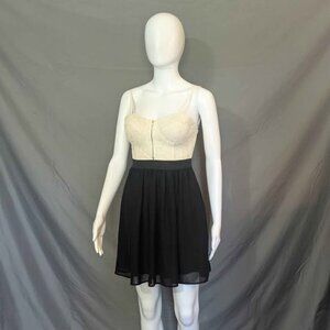 Ali & Kris Cream Lace and Black Sheer Highwaisted Party Dress Size Small